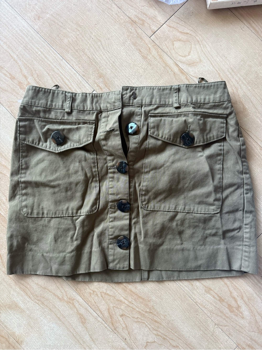 Rebecca Minkoff Olive Button-Front Mini Skirt